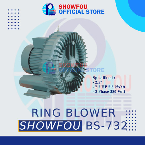 SHOWFOU RING BLOWER BS-732 7.5 HP 3 Phase 5.5 kWatt