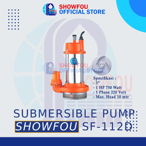 SHOWFOU SUBMERSIBLE PUMP SF-112D, 1 HP, 1 Phase 750 Watt 3 Inch