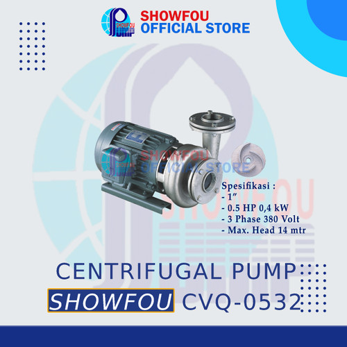 SHOWFOU CENTRIFUGAL PUMP CVQ-0532, 0.5 HP, 1 Phase 0.4 kWatt 1 Inch