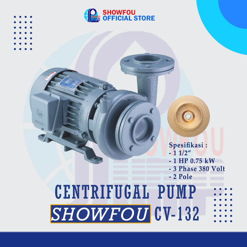 SHOWFOU CENTRIFUGAL PUMP CV-132, 1 HP, 3 Phase 0.75 kWatt 1-0.5 Inch