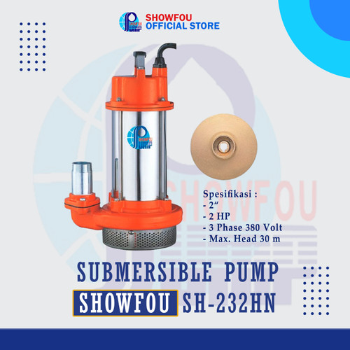 SHOWFOU CENTRIFUGAL PUMP SH-232HD 2 HP, 3 Phase 1.5 kWatt 2 Inch