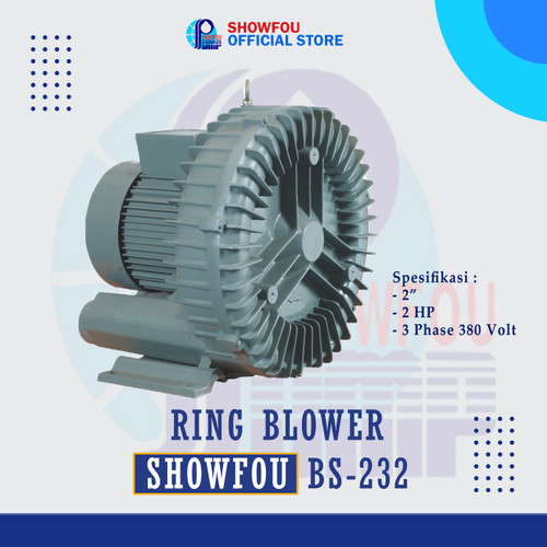 SHOWFOU RING BLOWER BS-232 2 HP 3 Phase 1.5 kWatt 2 Inch