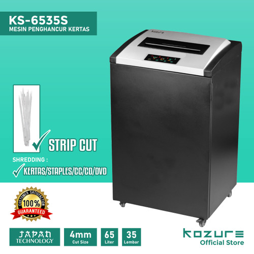 Paper Shredder Kozure KS-6535S Penghancur Kertas Strip Cut 65 Liter