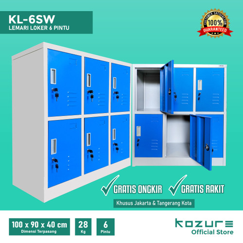 Kozure KL-6SW Lemari Loker Besi 6 Pintu Loker Sekolahan SD/TK