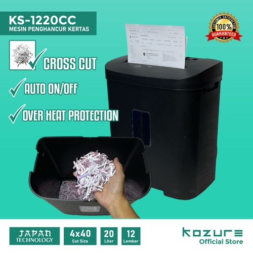 Paper Shredder Kozure KS-1220CC Cross Cut Penghancur Kertas Minimalis