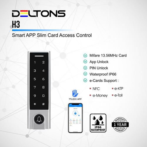 Smart Door Access Control H3 Bluetooth RFID 13.56 MHz Waterproof