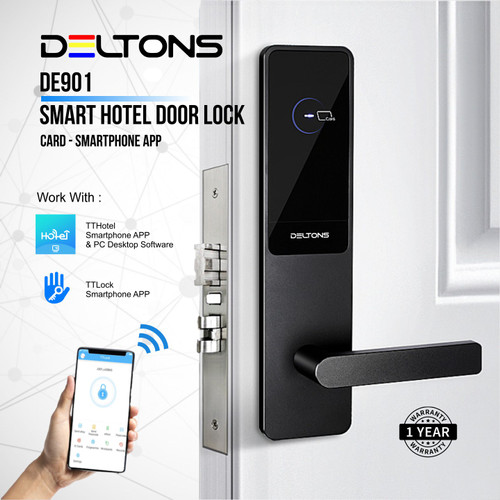 Smart Hotel Door Lock Deltons Card Lock Kunci Pintu Kost Apartement