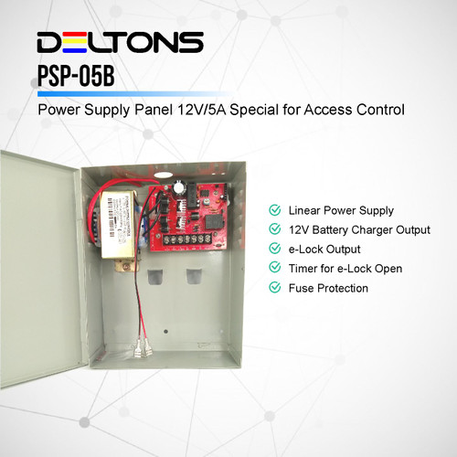 Power Supply 12V 5A Access Control with Battery Charger Panel