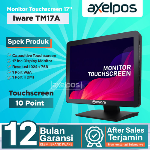 Led Monitor Touchscreen layar sentuh 17inc Iware TM17A Port VGA - HDMI