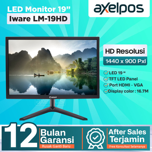 LED Display Monitor HD Resolusi 19 Inc Wide Screen  Iware LM19HD