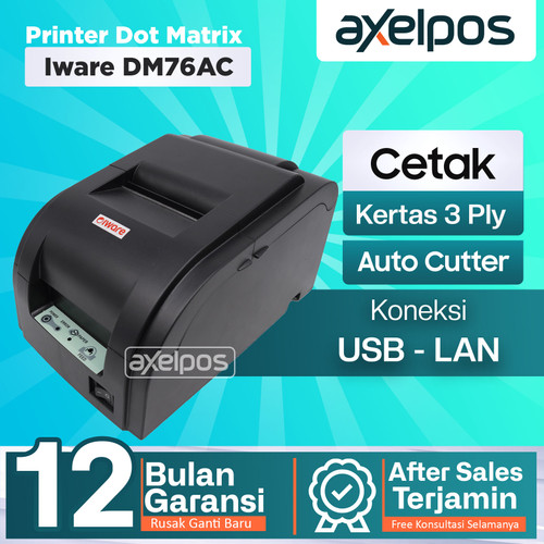 Printer Kasir Dot Matrix Iware DM76AC  Auto Cutter Usb Serial Lan