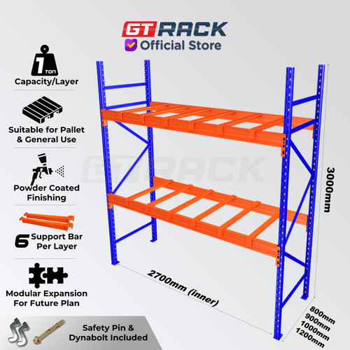 STARTER RAK GUDANG PALET 1 TON 3 METER RAK PALLET HEAVY DUTY P270CM