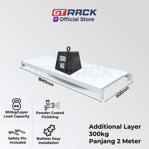 LAYER L3020 300KG PANJANG 2 METER EXTRA RACK AMBALAN RAK GUDANG BESI