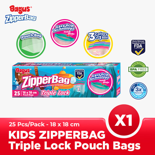 Bagus Zipperbag Kids 25's 18 x 18 cm