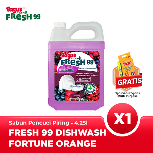 Bagus Fresh99 Premium Anti Bacterial Dish Washing Liquid Jerigen 4,25L