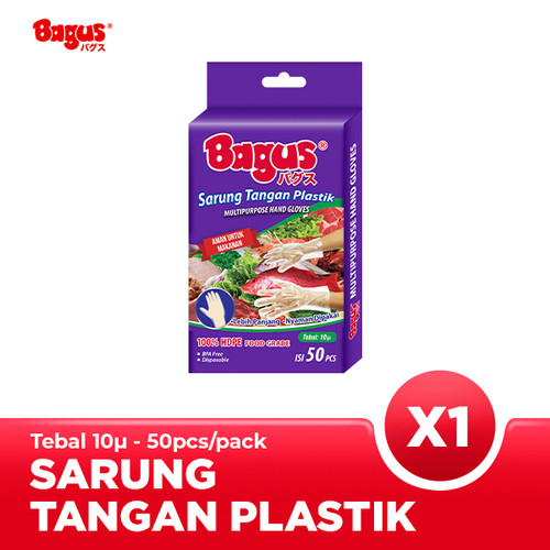 Bagus Sarung Tangan Plastik 10μ 50 pcs