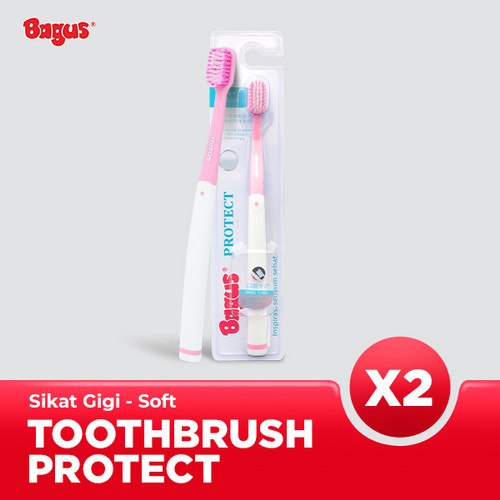 [Twin Pack] - Bagus Toothbrush Protect Sikat Gigi Warna Pastel