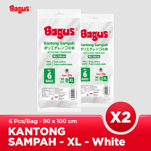 [Twinpack] Bagus Kantong Sampah XL 6 Uk. 90 cm x 100 cm (90 L)