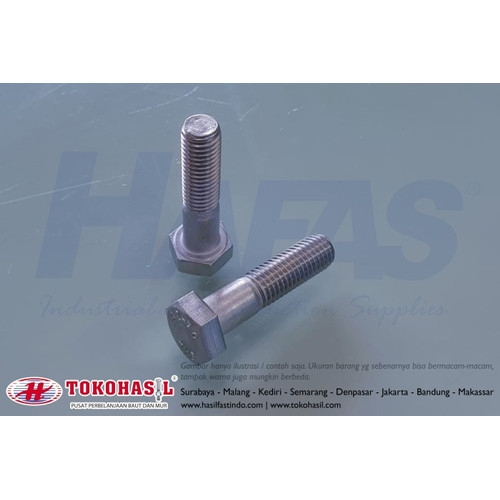 Baut Stainless Steel A2 (B/O SS304) M24 x 50 - P3.00, Half