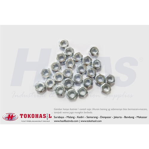 Mur Segi Enam M 8, K 13 - P1.25 (Putih) / Hex Nut Only M8