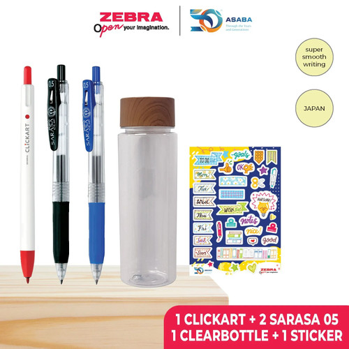 Zebra Paket Alat Tulis 1/ Stationery Set 1 Free Clear Bottle