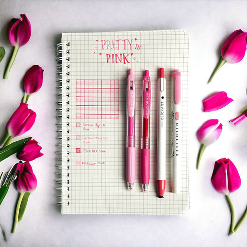 Paket Bundling Alat Tulis Zebra Pretty Pink Free Notebook Grid A5