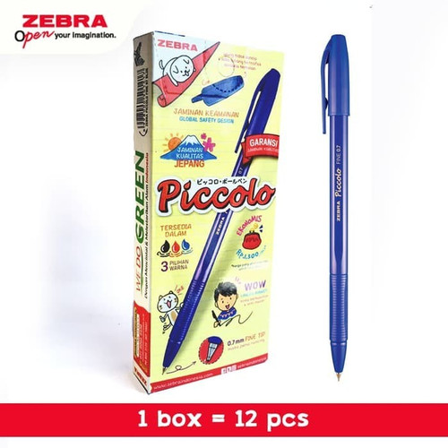 ZEBRA PULPEN PICCOLO - 0,7 Biru isi 12 pcs