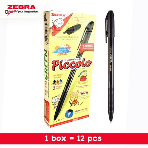 ZEBRA PULPEN PICCOLO - 0,7 Hitam isi 12 pcs