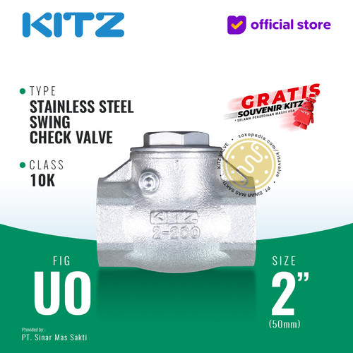 Klep Tabok / Check Valve SUS304 KITZ Fig. UO, 2" - 50mm , Drat / Screw