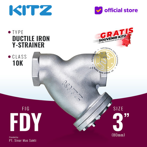 Y-Strainer Ductile Iron KITZ Fig. 10 FDY, 3" - 80mm , Drat / Screw