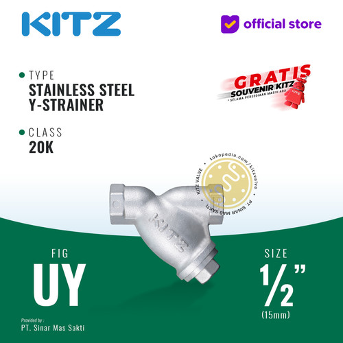 Y-Strainer Stainless KITZ Fig. UY, 1/2" - 15A - 15mm , Drat / Screw