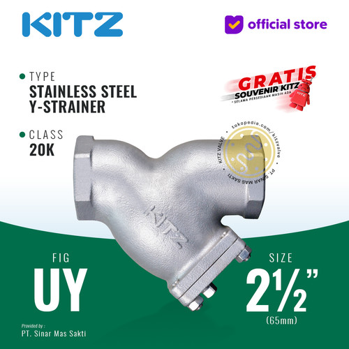 Y-Strainer Stainless KITZ Fig. UY, 2 1/2" - 65A - 65mm , Drat / Screw