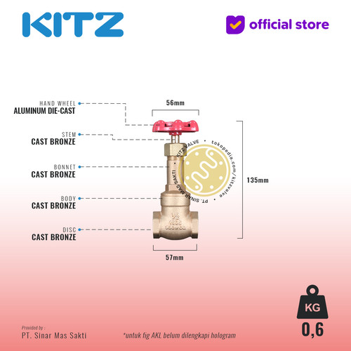 NPT Gate Valve Rising Stem Fig. 150 AKL , Drat / Screw