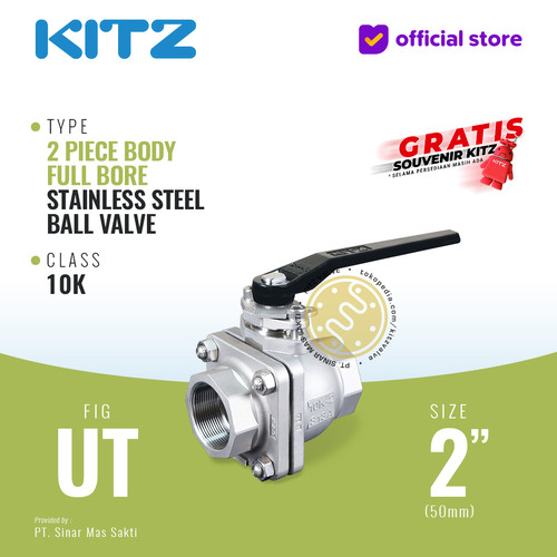 Ball Valve Full Bore SUS KITZ Fig. 10 UT , 2" - 50mm, Drat / Screw