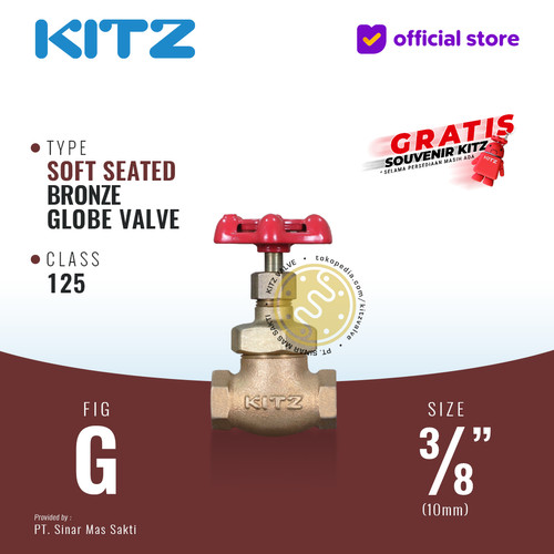 Globe Valve Soft Seat KITZ Fig. 125 G , 3/8"  - 10mm , Drat / Screw