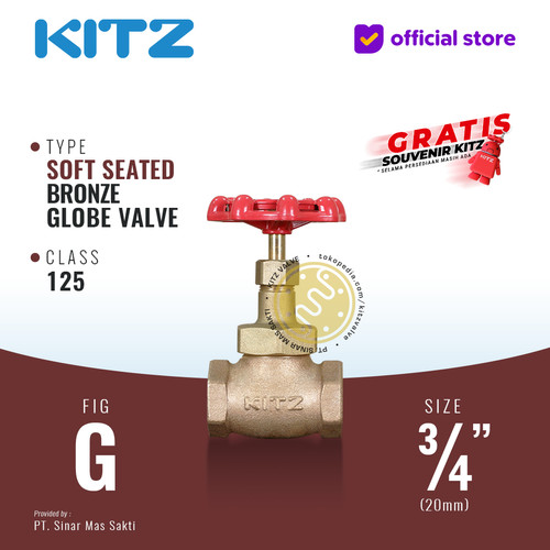 Globe Valve Soft Seat KITZ Fig. 125 G , 3/4"  - 20mm , Drat / Screw