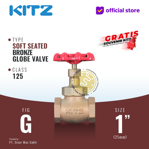 Globe Valve Soft Seat KITZ Fig. 125 G , 1" - 25A - 25mm , Drat / Screw