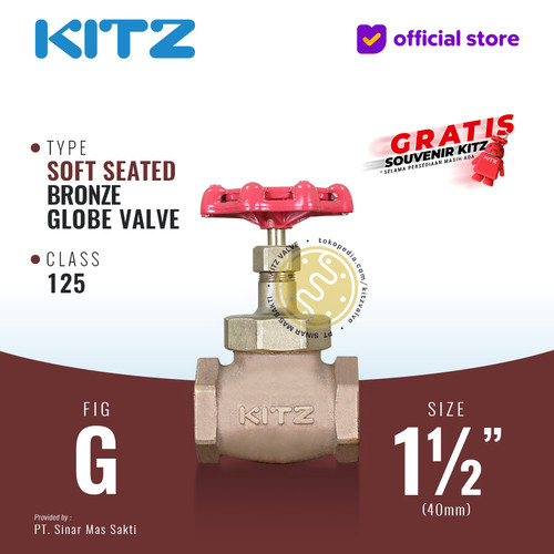 Globe Valve Soft Seat KITZ Fig. 125 G , 1 1/2" - 40mm , Drat / Screw