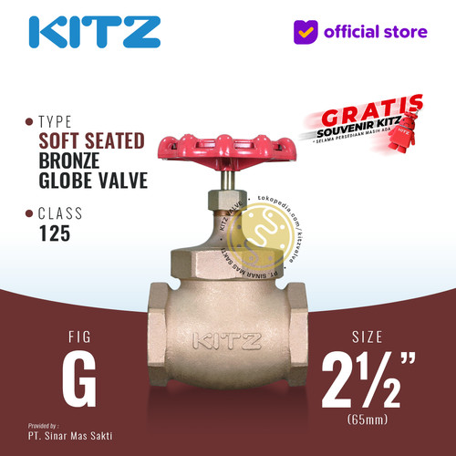 Globe Valve Soft Seat KITZ Fig. 125 G , 2 1/2" - 65mm , Drat / Screw