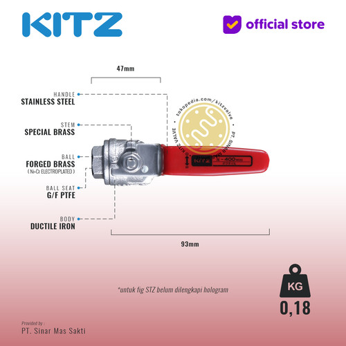 Ball Valve Ductile Iron KITZ Fig. 400 STZ , Drat / Screw