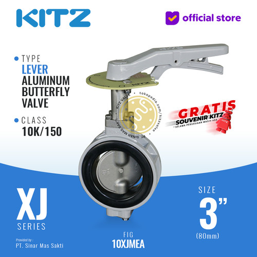 KITZ Aluminum Butterfly Valve Fig. 10XJMEA , 3" - 80A - 80mm , LEVER