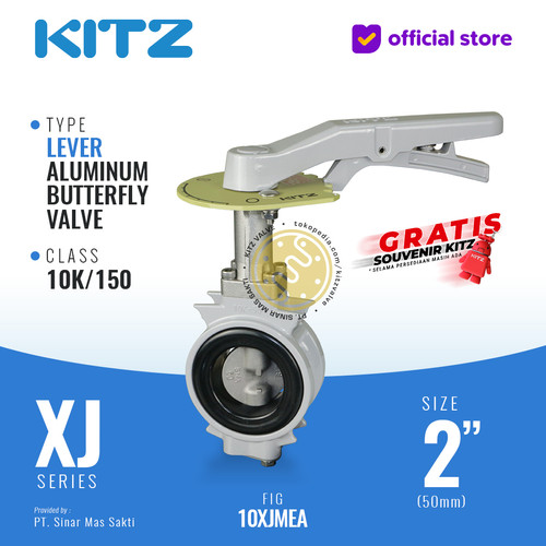 KITZ Aluminum Butterfly Valve Fig. 10XJMEA , 2" - 50A - 50mm , LEVER