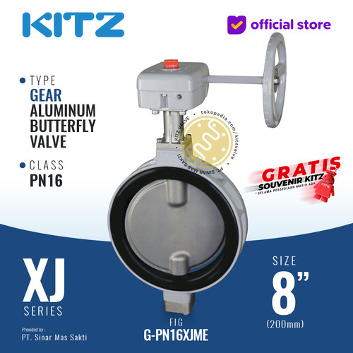 Butterfly Valve Aluminum KITZ Fig. G-PN16XJME , 8" - 200mm, GEAR