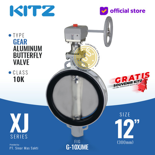 Butterfly Valve Aluminum KITZ Fig. G-10XJME , 12" - 300A - 300mm, GEAR