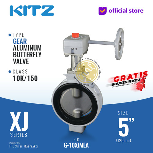 Butterfly Valve Aluminum KITZ Fig. G-10XJMEA , 5" - 125A - 125mm, GEAR