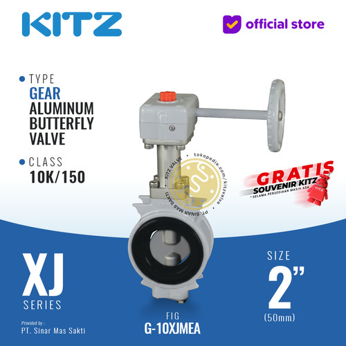 Butterfly Valve Aluminum KITZ Fig. G-10XJMEA , 2" - 50A - 50mm , GEAR