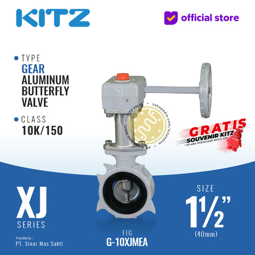 Butterfly Valve Aluminum KITZ Fig. G-10XJMEA , 1 1/2" - 40mm , GEAR