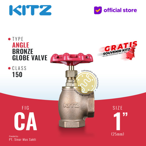 KITZ Angle Globe Valve Fig. 150 CA , 1" - 25A - 25mm , Drat / Screw