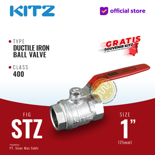 KITZ Ductile Ball Valve Fig. 400 STZ , 1" - 25A - 25mm , Drat Screw