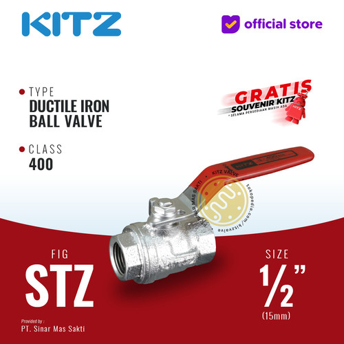 KITZ Ductile Ball Valve Fig. 400 STZ , 1/2" - 15A - 15mm , Drat Screw